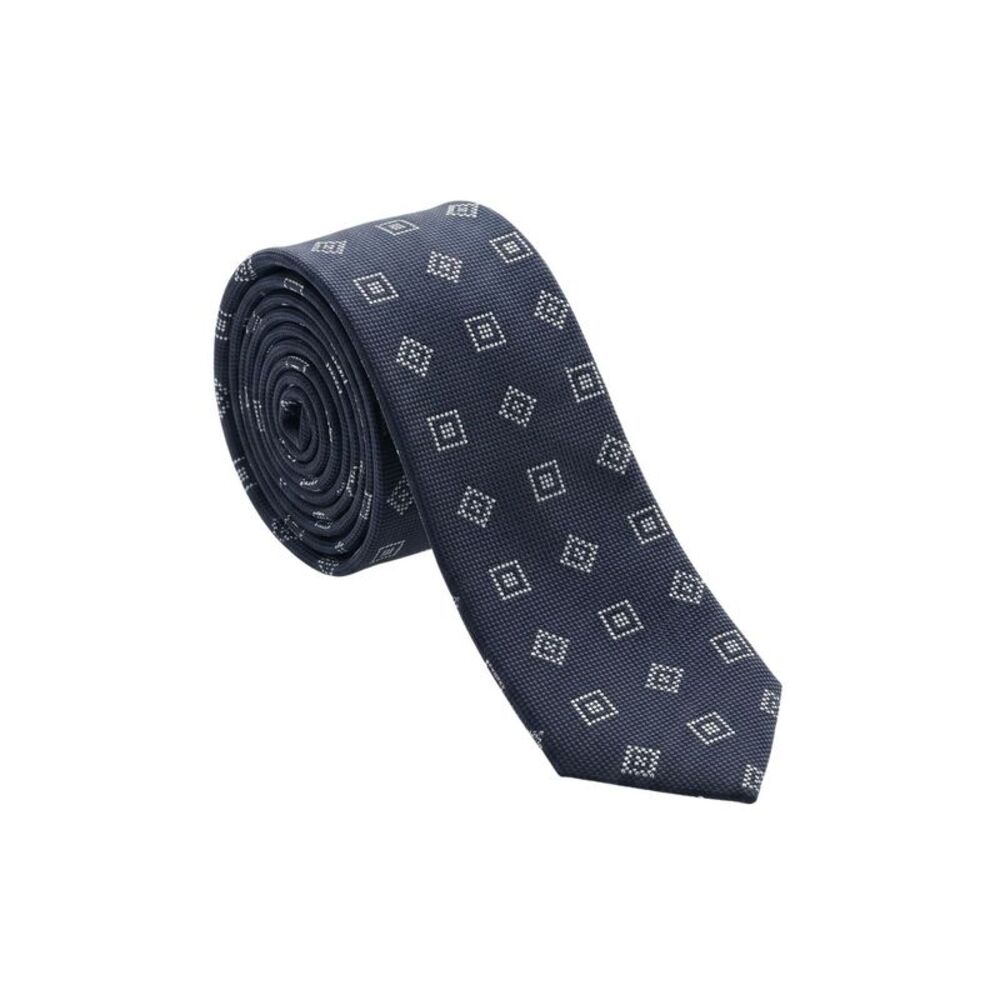 Armani Collezioni Mens Navy Blue / Gray Square Diamond Neck Tie